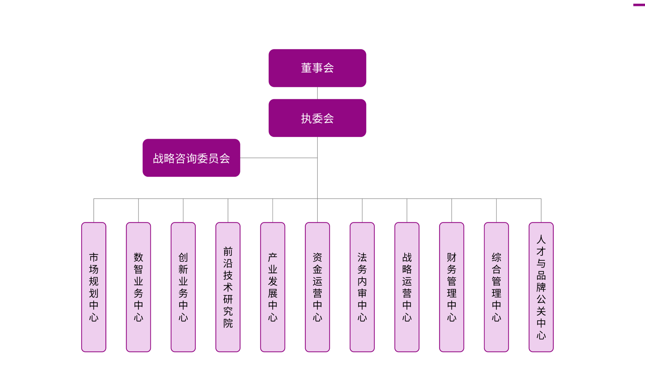 新紫光集团组织架构:董事会、执委会、战略咨询委员会及集团总部各职能部门